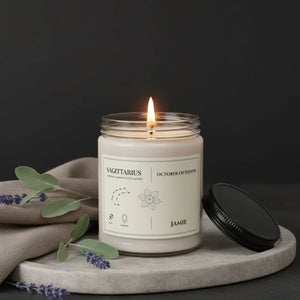 Personalized Sagittarius Zodiac Soy Candle - Dipaliz - Candles