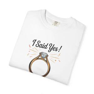 Comfy Unisex Wedding Tee - just Said Yes Engagement - Dipaliz - T-shirts - s
