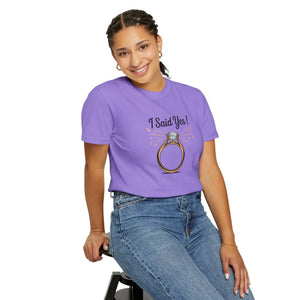 Comfy Unisex Wedding Tee - just Said Yes Engagement - Dipaliz - T-shirts - s
