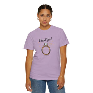 Comfy Unisex Wedding Tee - just Said Yes Engagement - Dipaliz - T-shirts - s
