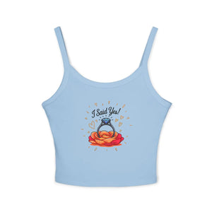 Floral Engagement Ring Spaghetti Strap Tank - Dipaliz - Tops - Xs