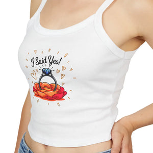 Floral Engagement Ring Spaghetti Strap Tank - Dipaliz - Tops - Xs