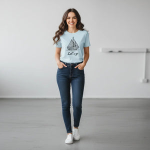DipaliZ sail ship tee with Let's Go lettering in Airlume combed and ringspun cotton