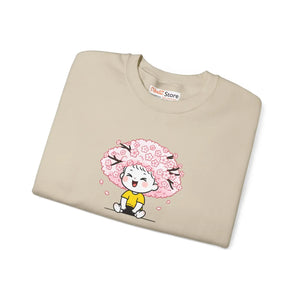 Sakura Bliss Kawaii Graphic T-shirt Soft Cherry Blossom Crewneck Sweatshirt - Sweatshirts - m