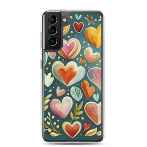 Clear Case Samsung Hearts Wireless Charging Compatible - Dipaliz - Galaxy S21 Plus - Mobile Phone Cases