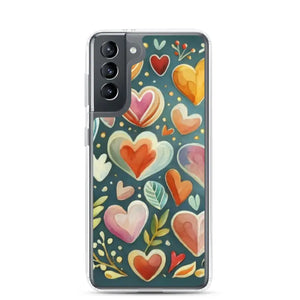 Clear Case Samsung Hearts Wireless Charging Compatible - Dipaliz - Galaxy S21 - Mobile Phone Cases