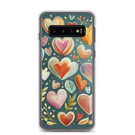 Samsung® Hearts Clear Case: Style Meets Protection - Samsung Galaxy S10 Phone Case