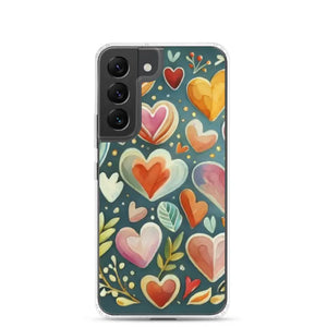 Clear Case Samsung Hearts Wireless Charging Compatible - Dipaliz - Galaxy S22 - Mobile Phone Cases