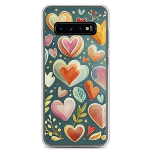 Clear Case Samsung Hearts Wireless Charging Compatible - Dipaliz - Galaxy S10+ - Mobile Phone Cases