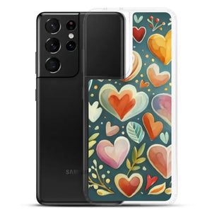 Clear Case Samsung Hearts Wireless Charging Compatible - Dipaliz - Mobile Phone Cases