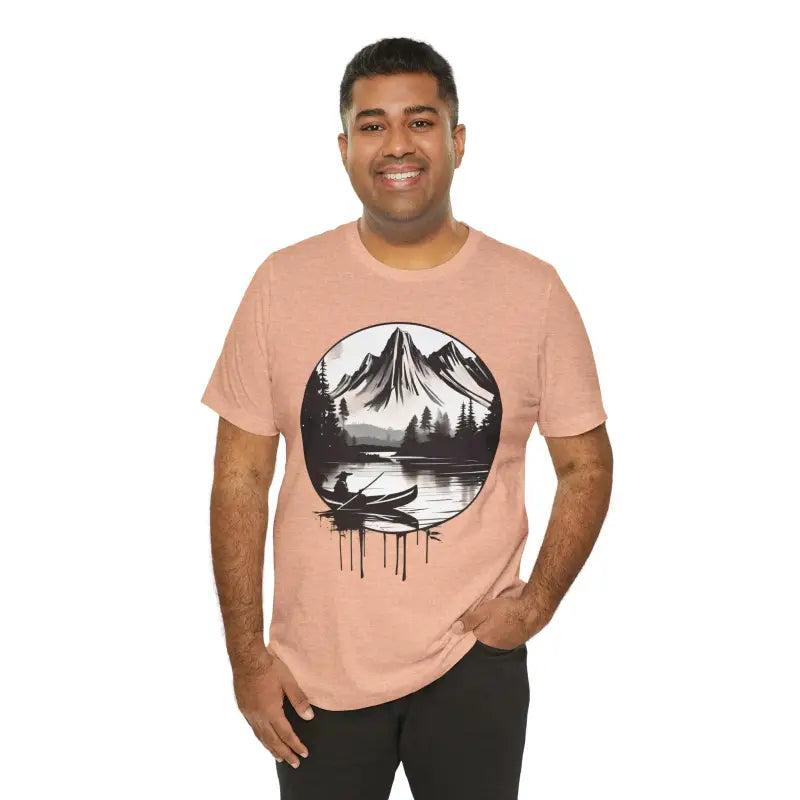 Samurai Canoeing Cotton T-shirt for Thrill-seekers - Heather Peach / s T-shirt