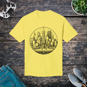 San Francisco City Skyline Cotton Tee Women’s Fashion - Dipaliz - Yellow / s - T-shirts