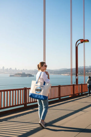 San Francisco Skyline Canvas Tote - Zippered Travel - Dipaliz - Bags