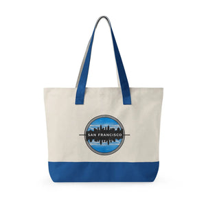 San Francisco Skyline Canvas Tote - Zippered Travel - Dipaliz - Bags