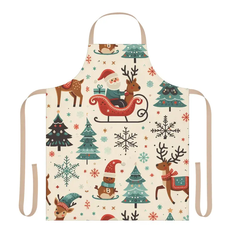 Festive Spirit with Santa Apron Tie-back! one Size / Beige