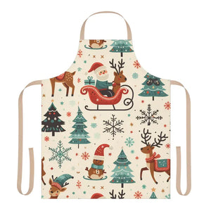 Santa Adventure Apron - Festive Kitchen Wear - Dipaliz - one Size / Beige - Aprons
