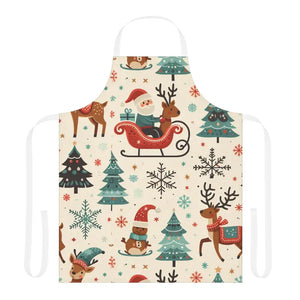 Santa Adventure Apron - Festive Kitchen Wear - Dipaliz - one Size / White - Aprons