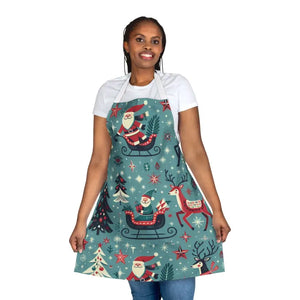 Festive Santa Claus Apron with Sewn-in Care Label - Dipaliz - Aprons