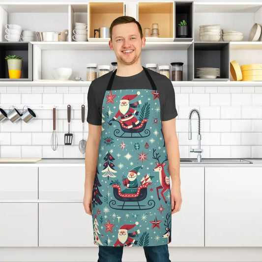 Sizzle in Style with the Festive Santa Claus Apron - one Size / Black