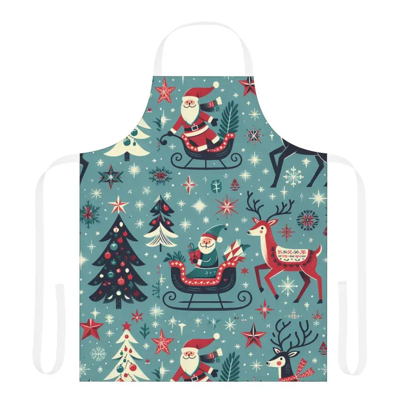 Sizzle in Style with the Festive Santa Claus Apron - one Size / White