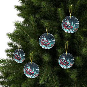 Santa Claus Glass Ornaments with Beveled Edges - Dipaliz - Holiday