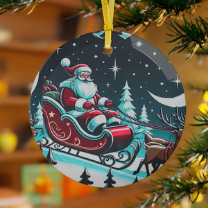 Santa Claus Glass Ornaments with Beveled Edges - Dipaliz - Holiday