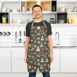 Festive Reindeer Christmas Apron - Rudolph Holiday - Dipaliz - Aprons