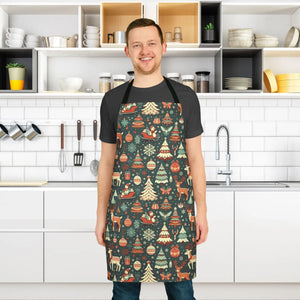 Festive Reindeer Christmas Apron - Rudolph Holiday - Dipaliz - Aprons