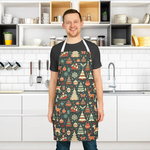 Festive Reindeer Christmas Apron - Rudolph Holiday - Dipaliz - Aprons