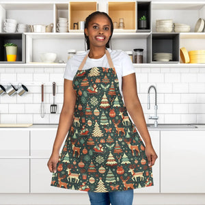 Festive Reindeer Christmas Apron - Rudolph Holiday - Dipaliz - Aprons