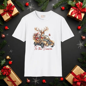 Santa Claus Christmas Tee - Festive Holiday T-shirt - Dipaliz - White / s - T-shirts