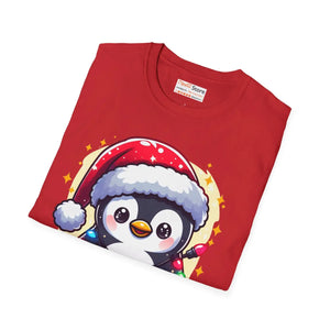 Cozy Santa Penguin T-shirt - Holiday Cotton Tee - Dipaliz - T-shirts - s