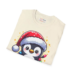 Cozy Santa Penguin T-shirt - Holiday Cotton Tee - Dipaliz - T-shirts - s