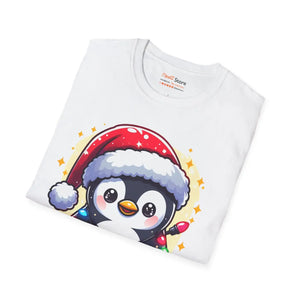 Cozy Santa Penguin T-shirt - Holiday Cotton Tee - Dipaliz - T-shirts - s
