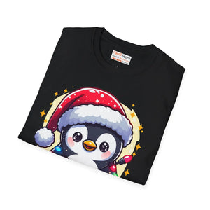 Cozy Santa Penguin T-shirt - Holiday Cotton Tee - Dipaliz - T-shirts - s