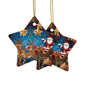Santa Sledge Ornaments - Stylish Ceramic Holiday Decor - Dipaliz