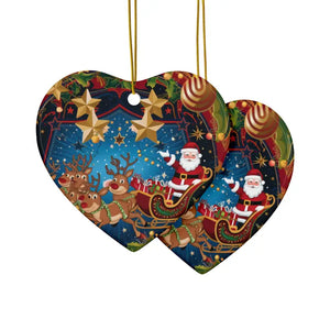 Santa Sledge Ornaments - Stylish Ceramic Holiday Decor - Dipaliz
