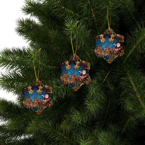 Santa Sledge Ornaments - Stylish Ceramic Holiday Decor - Dipaliz