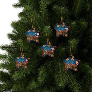 Santa Sledge Ornaments - Stylish Ceramic Holiday Decor - Dipaliz