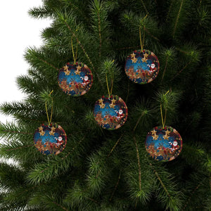 Santa Sledge Ornaments - Stylish Ceramic Holiday Decor - Dipaliz