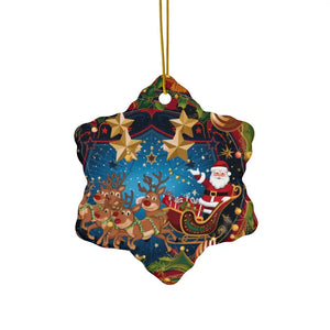 Santa Sledge Ornaments - Stylish Ceramic Holiday Decor - Dipaliz