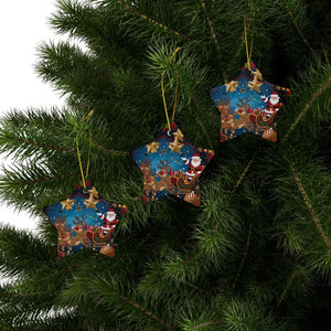 Santa Sledge Ornaments - Stylish Ceramic Holiday Decor - Dipaliz