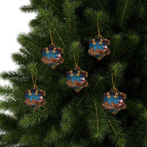 Santa Sledge Ornaments - Stylish Ceramic Holiday Decor - Dipaliz