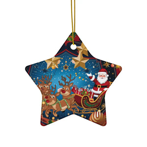 Stylish Santa Sledge – Ceramic Christmas Ornaments - Dipaliz - Holiday