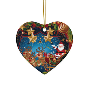 Stylish Santa Sledge – Ceramic Christmas Ornaments - Dipaliz - Holiday