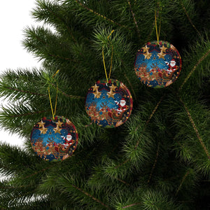 Stylish Santa Sledge – Ceramic Christmas Ornaments - Dipaliz - Holiday