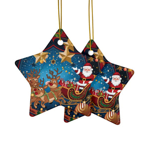 Stylish Santa Sledge – Ceramic Christmas Ornaments - Dipaliz - Holiday