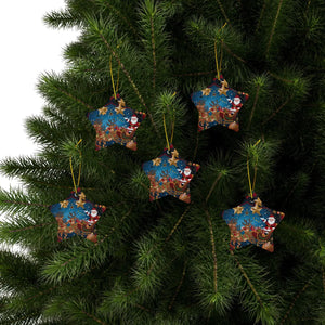Stylish Santa Sledge – Ceramic Christmas Ornaments - Dipaliz - Holiday