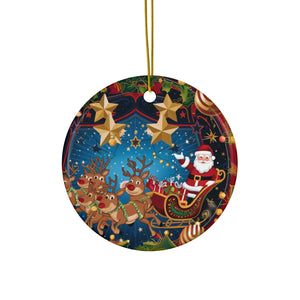 Stylish Santa Sledge – Ceramic Christmas Ornaments - Dipaliz - Holiday