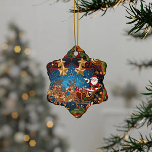 Stylish Santa Sledge – Ceramic Christmas Ornaments - Dipaliz - Holiday